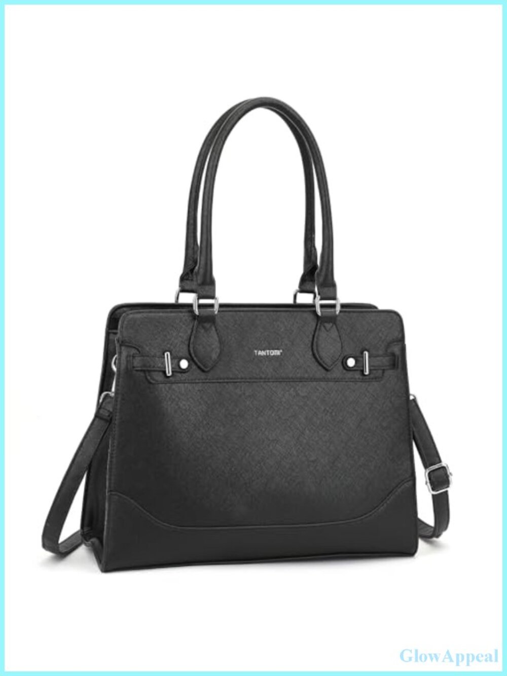 Vegan Leather Structured Tote Bag for Women Satchel Handbag Shoulder Work